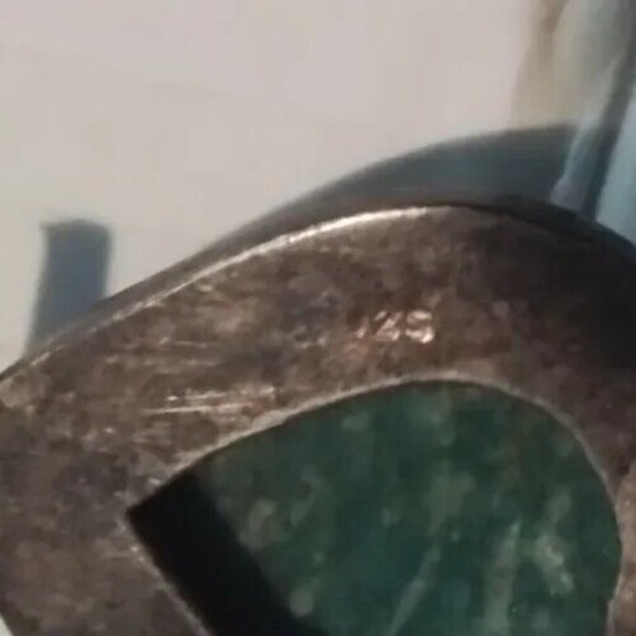 Cabochon Eilat Stone Mexico Silver Pendent Vintage Ps1 - Picture 4 of 4